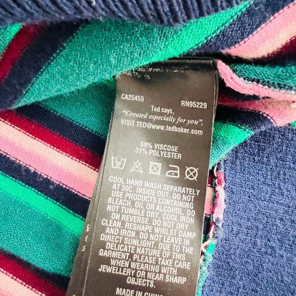 Ted Baker crew neck strip sweater, ted size 3, US size 8 - Picture 7 of 7